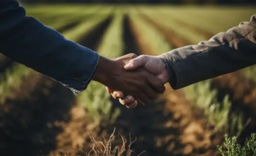 Handshake Standing in Field